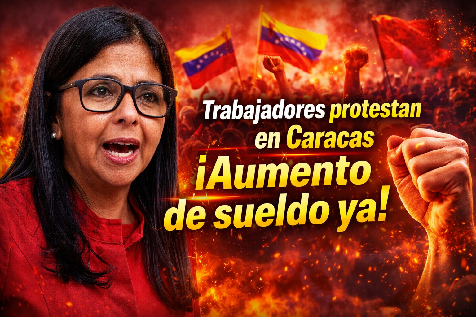 Trabajadores protestan en Caracas exigiendo aumento de sueldo y derechos laborales