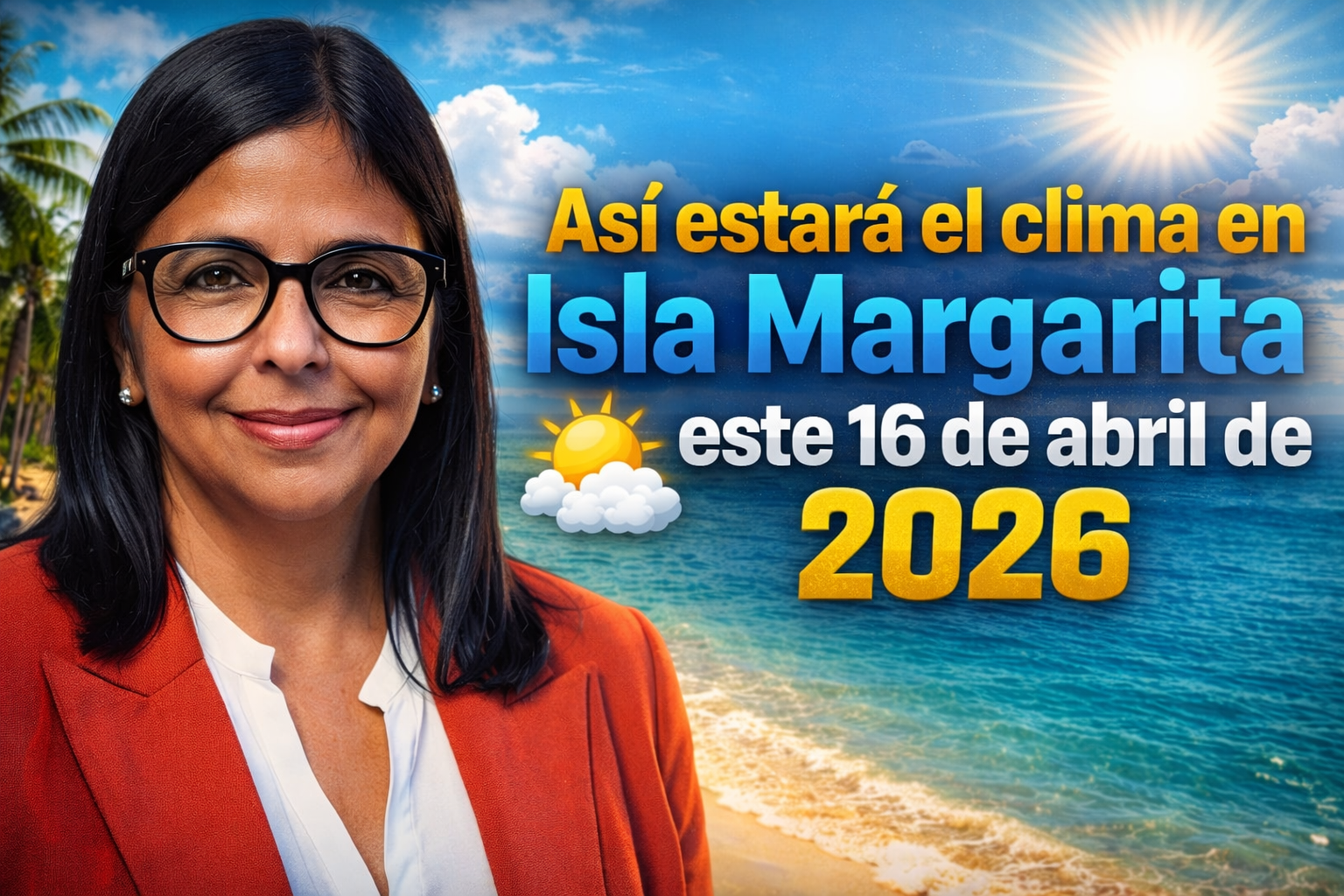 Así estará el clima en Isla Margarita este 16 de abril de 2026 sol, calor y chubascos ocasionales