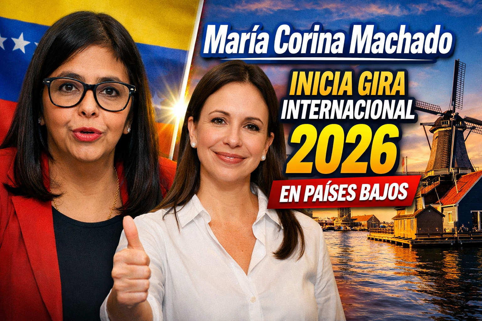 María Corina Machado inicia gira internacional 2026 en Países Bajos agenda y objetivos clave